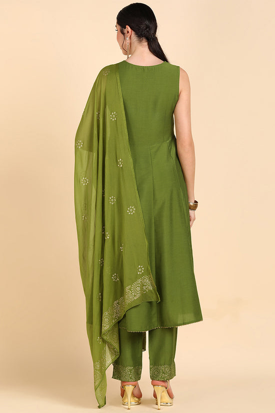 Ahika Poly Silk Solid Kurta Trousers With