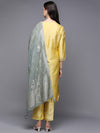 Poly Silk Embroidered Kurta Trouser With Dupatta