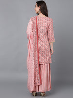 Ahika Women Cotton Blend Printed Kurta Sharara