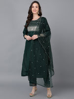 Ahika Women Poly Silk Yoke Design Kurta