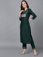 Ahika Women Poly Silk Yoke Design Kurta