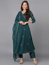 Ahika Women Silk Blend Woven Design Kurta