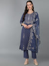 Ahika Women Silk Blend Yoke Design Kurta