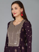 Ahika Women Silk Blend Embroidered Woven Design