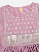 Ahika Women Silk Blend Embroidered Solid Kurta