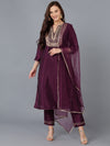 Ahika Women Silk Blend Yoke Design Kurta