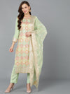 Poly Chanderi Straight Kurta Pant With Dupatta