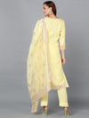 Poly Chanderi Woven Design Abstract Printed Kurta