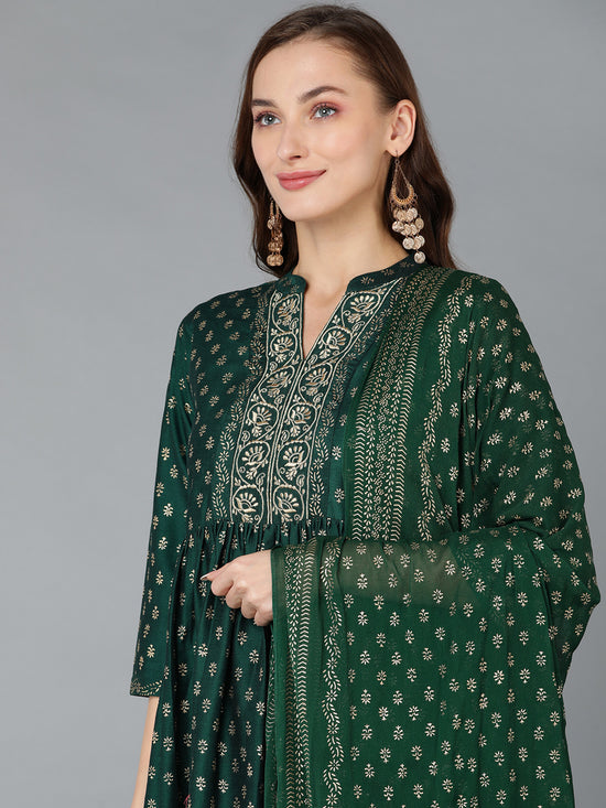 Ahika Women Silk Blend Woven Design Kurta