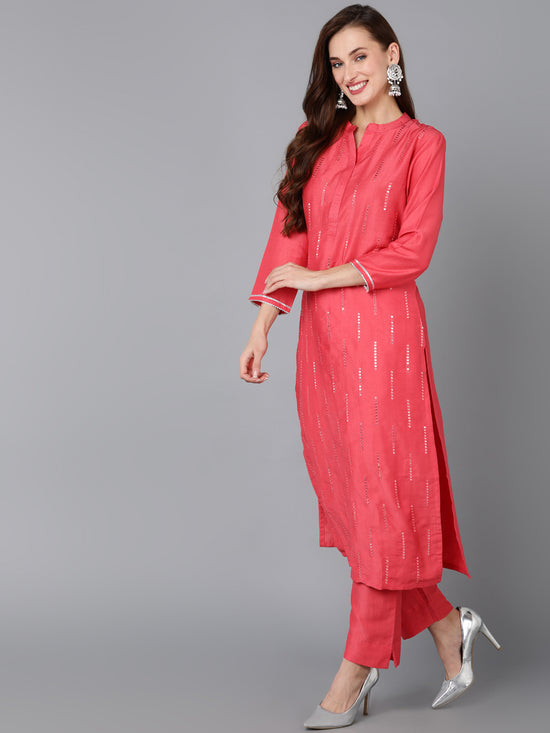 Ahika Women Silk Blend Embroidered Kurta Trouser