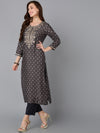 Ahika Women Silk Blend Ethnic Printed Kurta