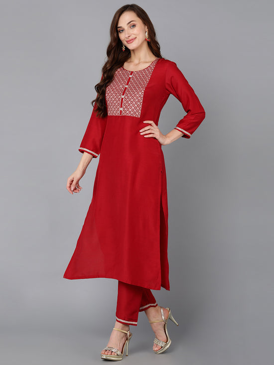 Ahika Women Yoke Design Kurta Trousers With