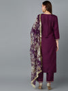 Ahika Women Silk Blend Yoke Design Kurta