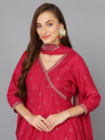 Rani Pink Silk Blend Embroidered Party wear