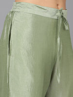 Silk Blend Sage Green Embroidered Party wear