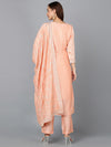 Peach Silk Blend Embroidered Party wear Suit