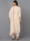 Silk Blend Peach Jacquard Festive wear Suit