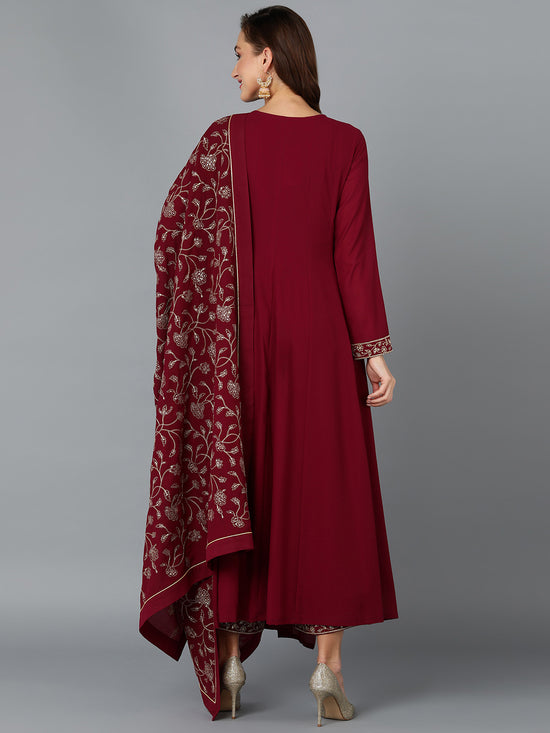 Fuschia Georgette Angrakha Pant With Dupatta PKSKD1911