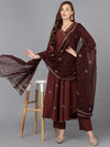 Chocolate Brown Silk Blend Umbrella Cut Rogan