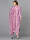 Lavender Silk Blend Straight Kurta Pant With