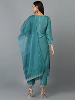 Silk Blend Straight Kurta Pant With Dupatta