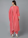 Silk Blend Blush Pink Straight Kurta Pant