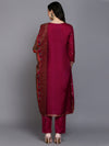 Viscose Rayon Purple Embroidered Straight Kurta Pant