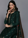 Silk Blend Green Jacquard Straight Kurta Pant