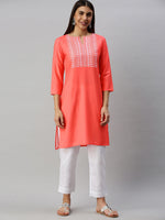 Ahika Women Orange Ethnic Motifs Printed Kurta 1