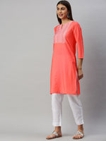 Ahika Women Orange Ethnic Motifs Printed Kurta 1