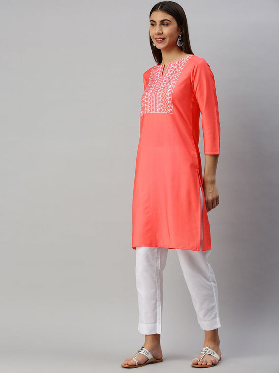 Ahika Women Orange Ethnic Motifs Printed Kurta 1