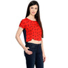 Pannkh Women's Red Bow Crop Top