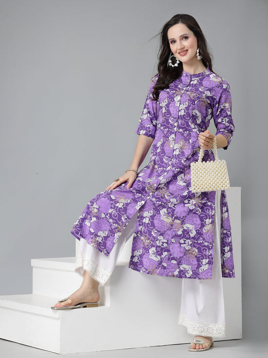 Women's Printed Rayon A-Line Kurta