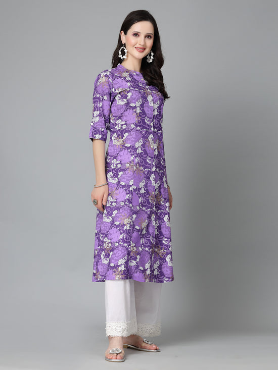 Women's Printed Rayon A-Line Kurta