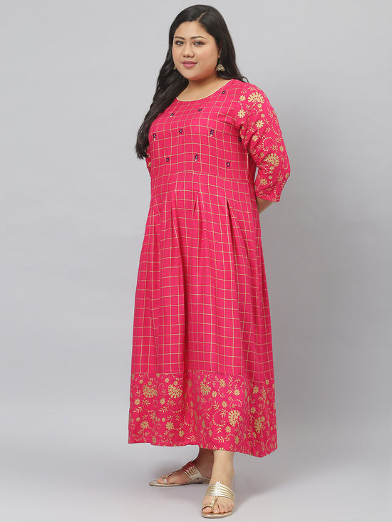 Printed Rayon Flared Kurta