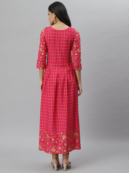 Women's Embroidered Rayon Flared Kurta