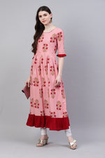 Women's Printed Cotton Flared Kurta