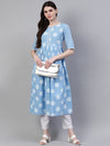 Women's Printed Cotton Flared Kurta