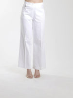 Comfort Fit Wide Bottom Stretch Trouser - White