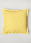 Primrose Yellow Solid Cotton Cushion Cover - 24"