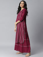 Women's Embellished Rayon Straight Kurta Sharara Dupatta Set
