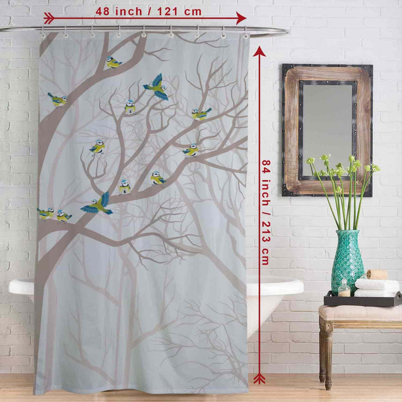 Rightgifting Printed Water Repellent Polyester Shower Curtain For Bathroom With 10 Hooks (Multi-Colored , 48*84 Inches/4*8 Feet)