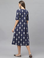 Stylum Women's Paisely Print Cotton Midi Flared Dress