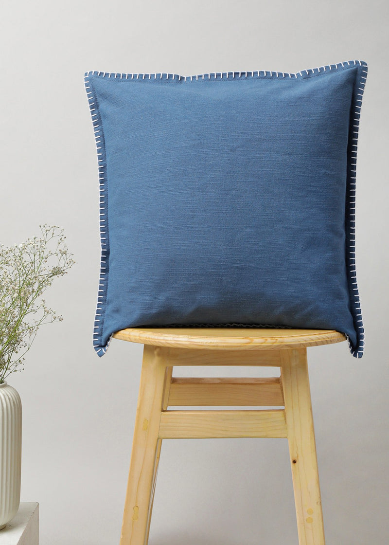 Royal Blue Cotton Cushion Cover - 16" &amp; 18" - 18" x 18"