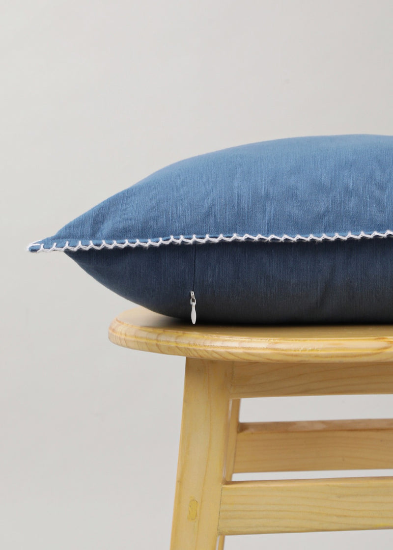 Royal Blue Cotton Cushion Cover - 16" &amp; 18" - 16" x 16"