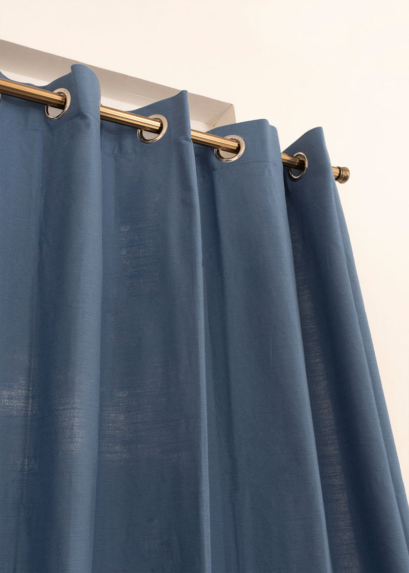 Royal Blue Cotton Curtain (Single piece) - Door