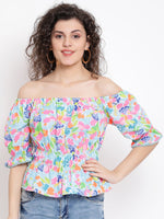 Rainbow Curve Peplum Women Top