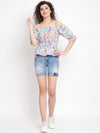 Rainbow Curve Peplum Women Top