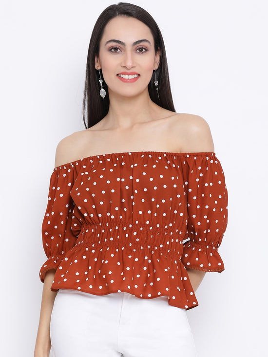 Polka Samantha Cold Shoulder Women Top