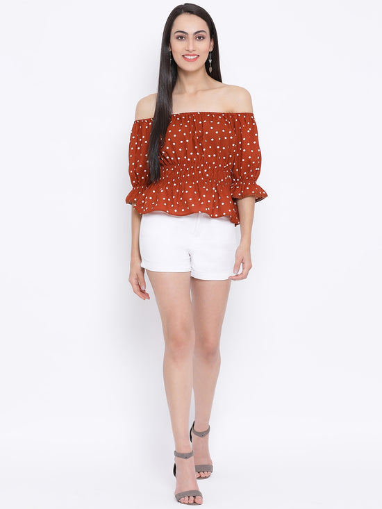 Polka Samantha Cold Shoulder Women Top